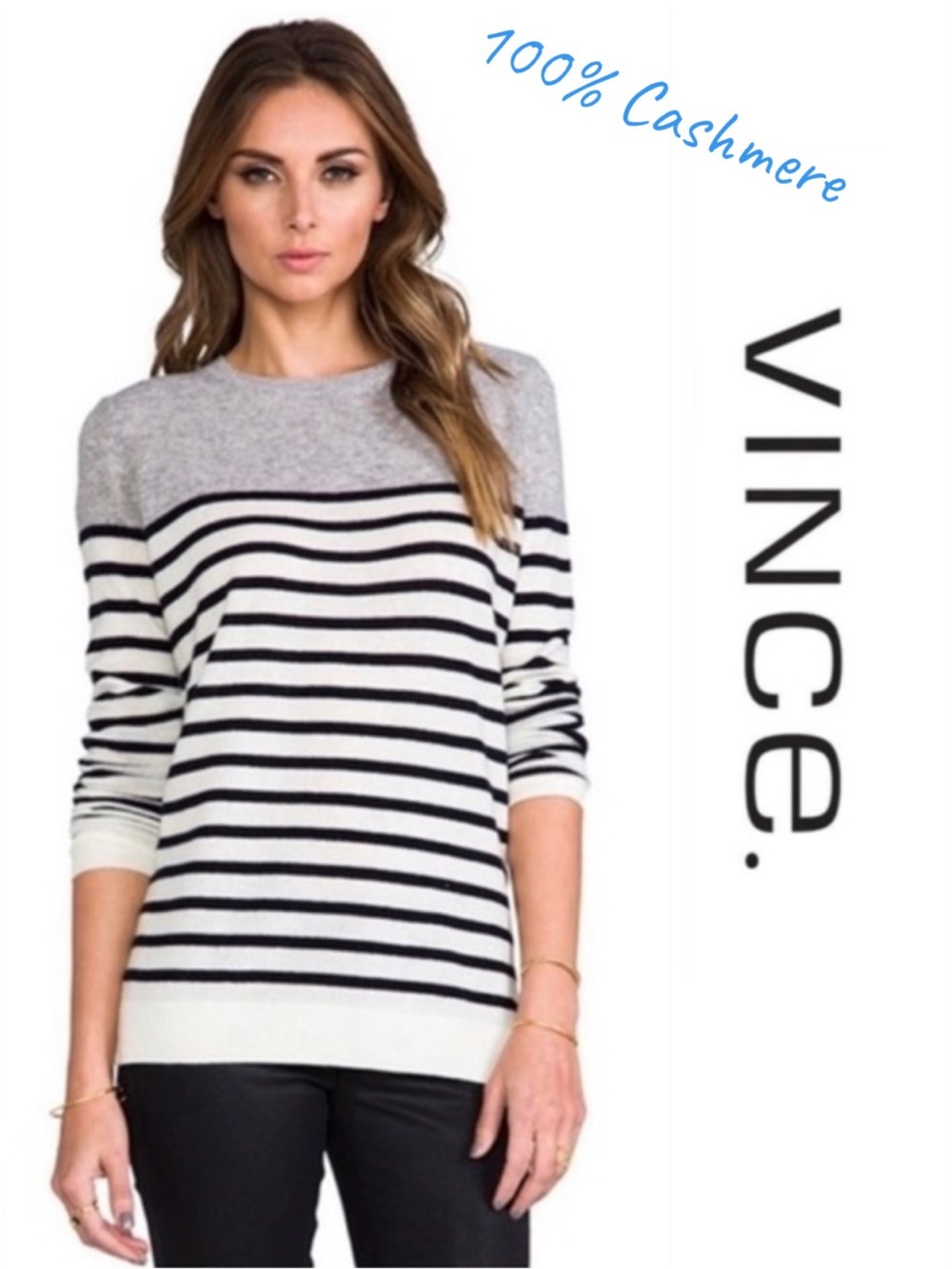 Vince Soft Cashmere Briton Stripe Sweater